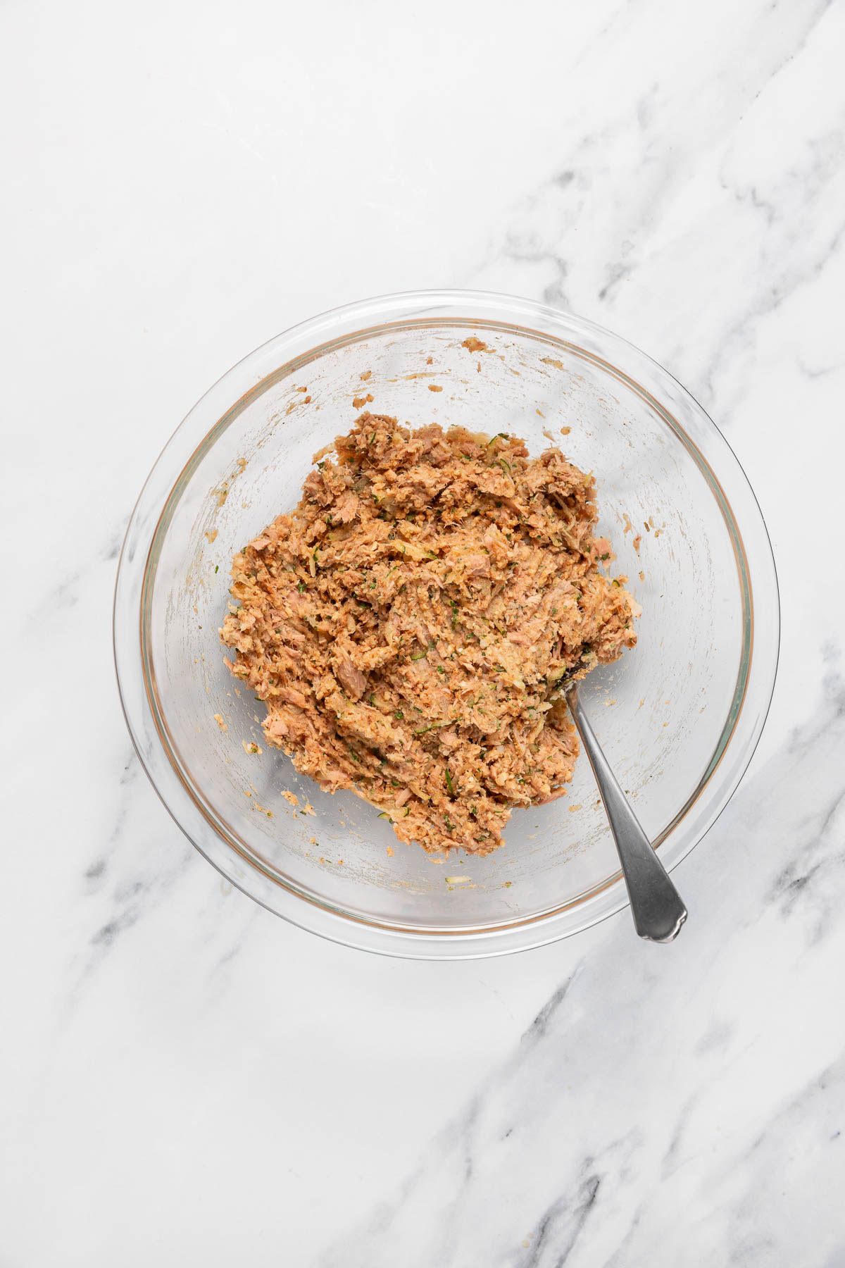 tuna potato patties mixture in a large bowl